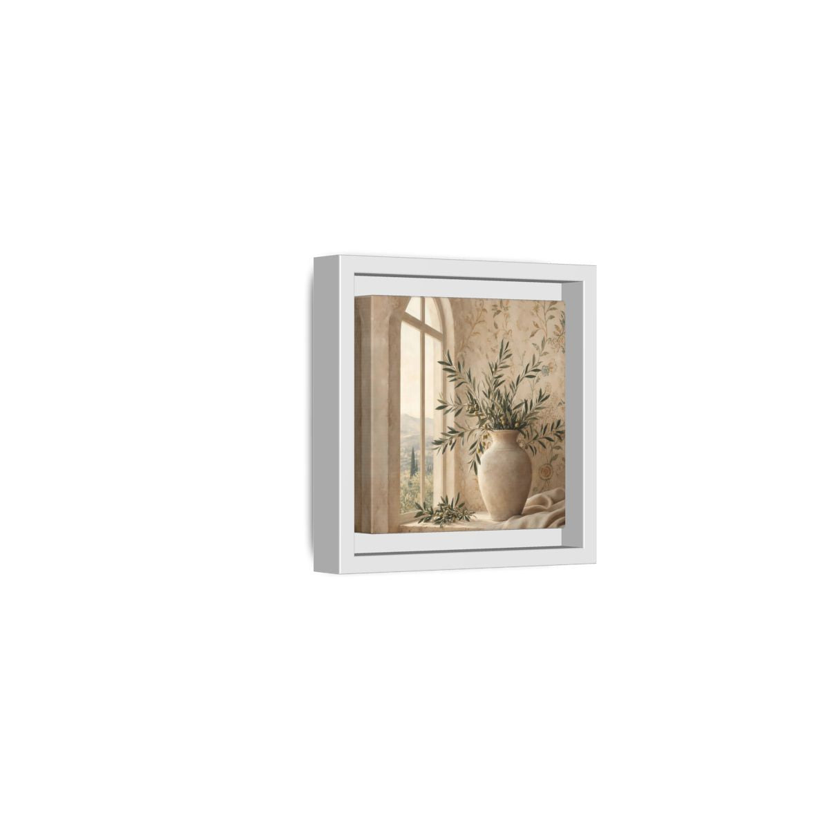 Side Mockup 22. Nature Olive Branch Olive Branch Decor shown as stretched canvas wall art