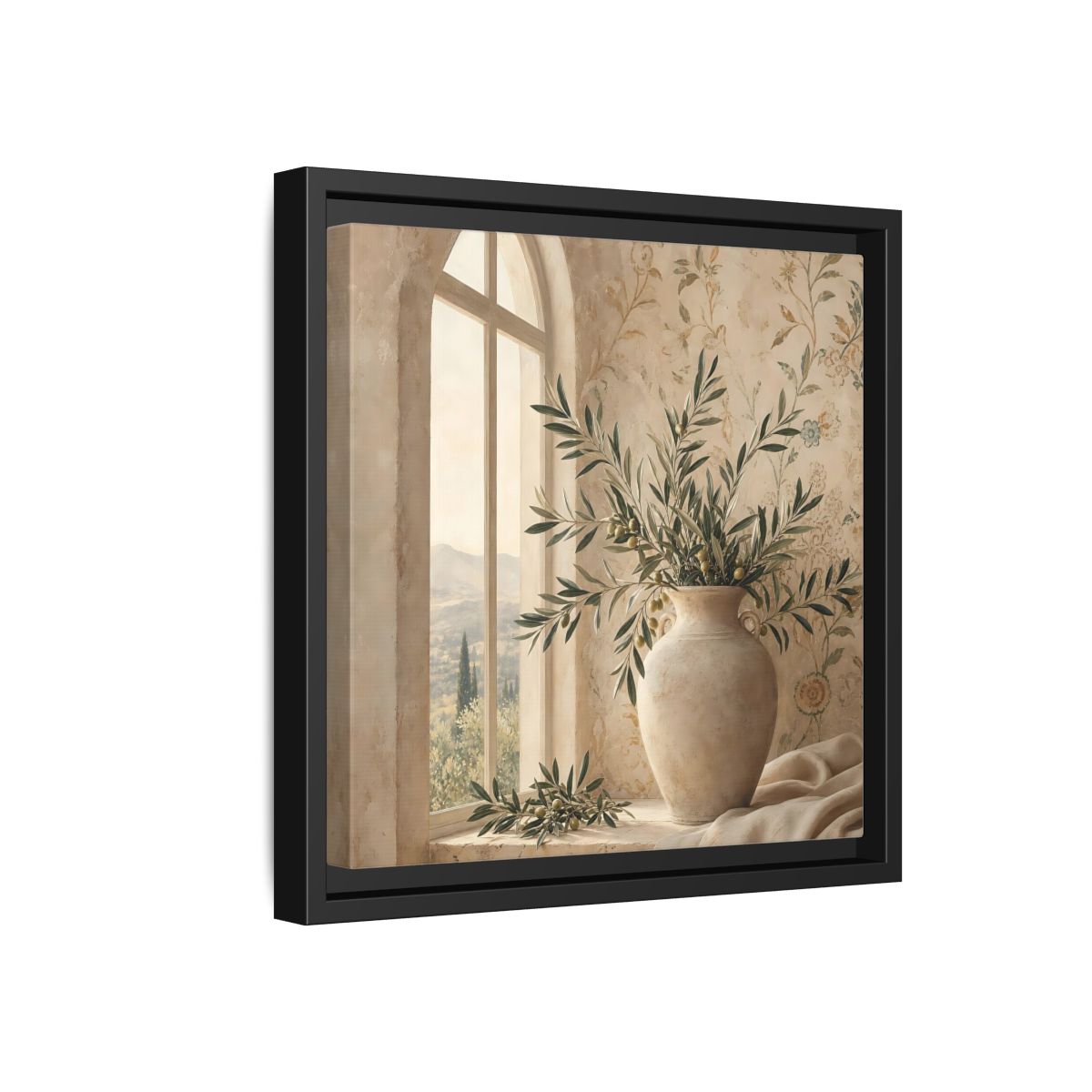 Side Mockup 18. Nature Olive Branch Olive Branch Decor shown as stretched canvas wall art