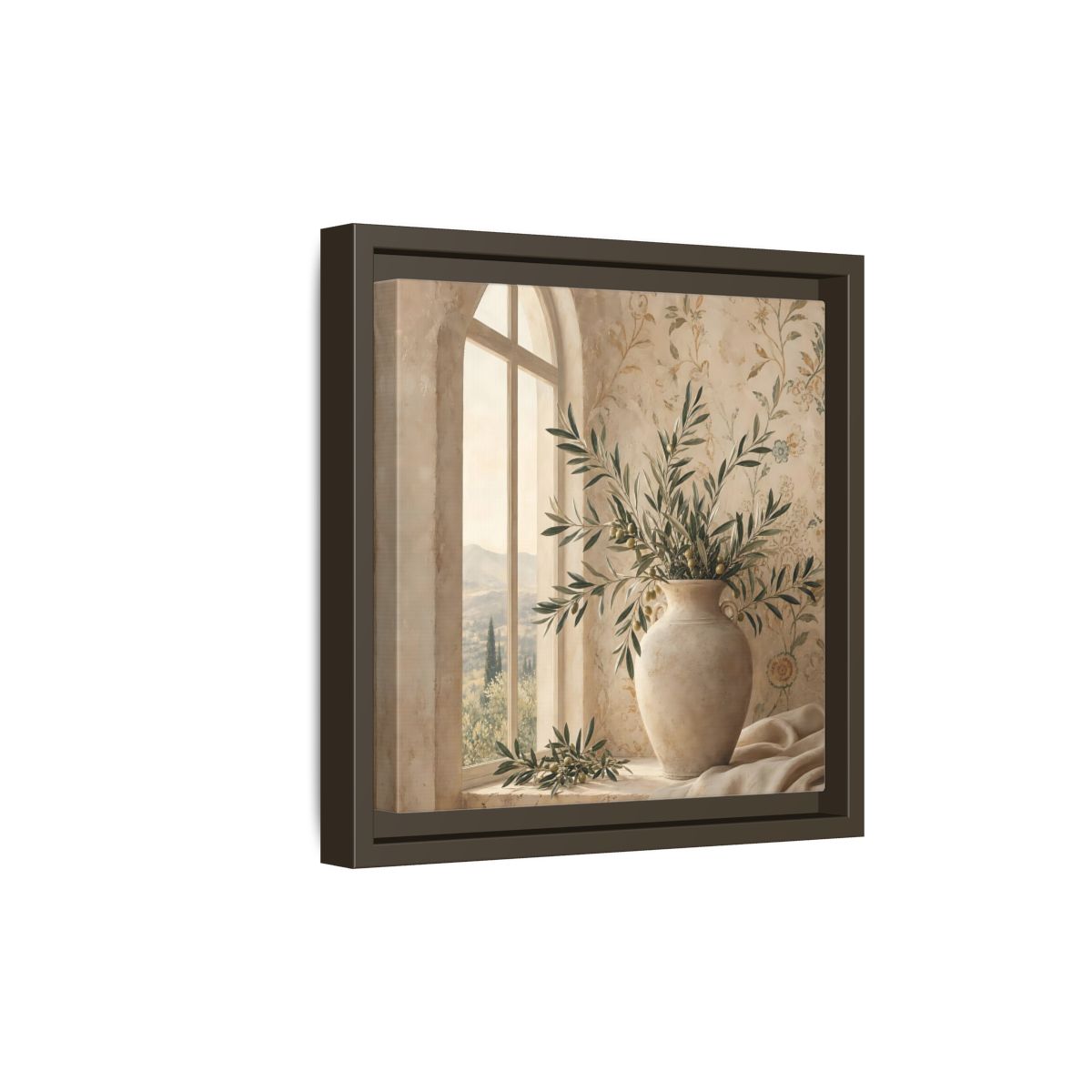 Side Mockup 20. Nature Olive Branch Olive Branch Decor shown as stretched canvas wall art