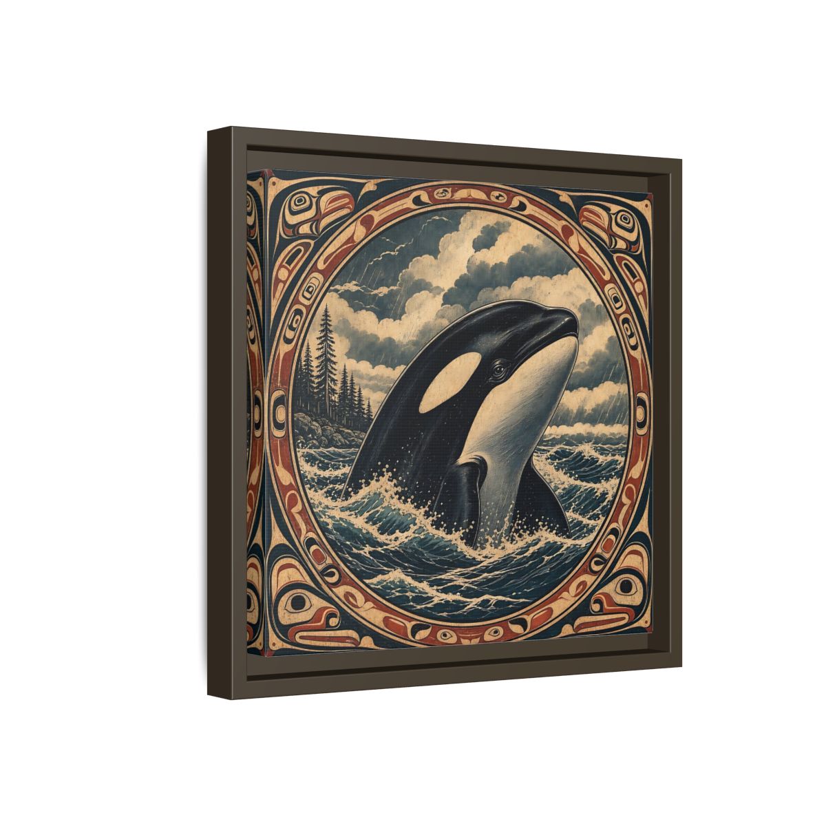 Side Mockup 17. Nature Orca Orca Ocean Art shown as stretched canvas wall art