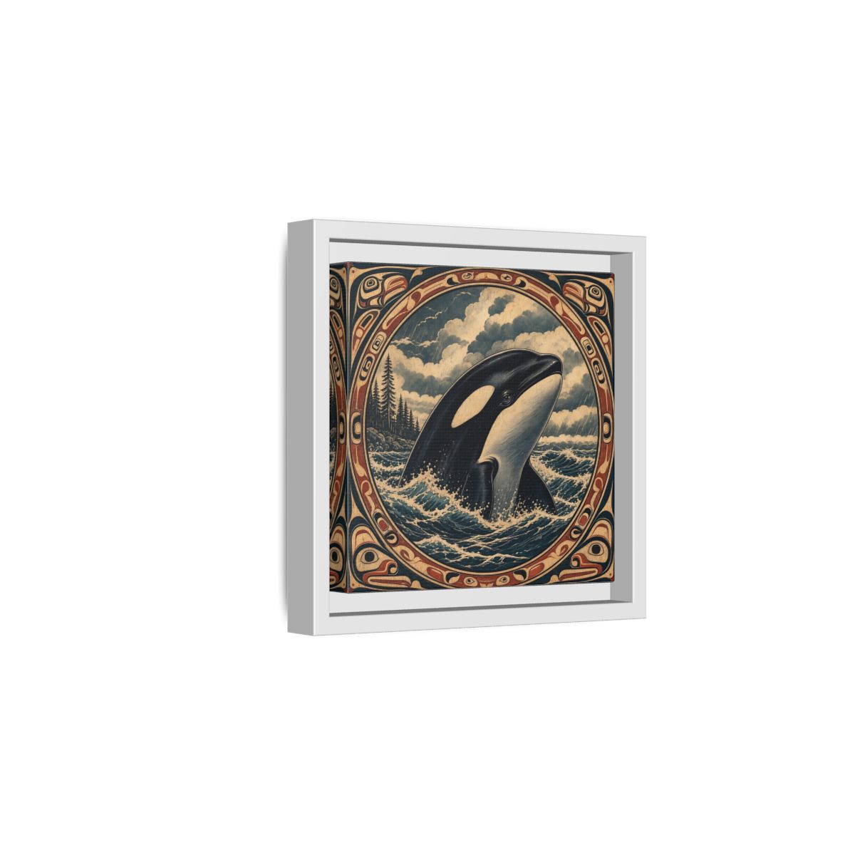 Side Mockup 1. Nature Orca Orca Ocean Art shown as stretched canvas wall art