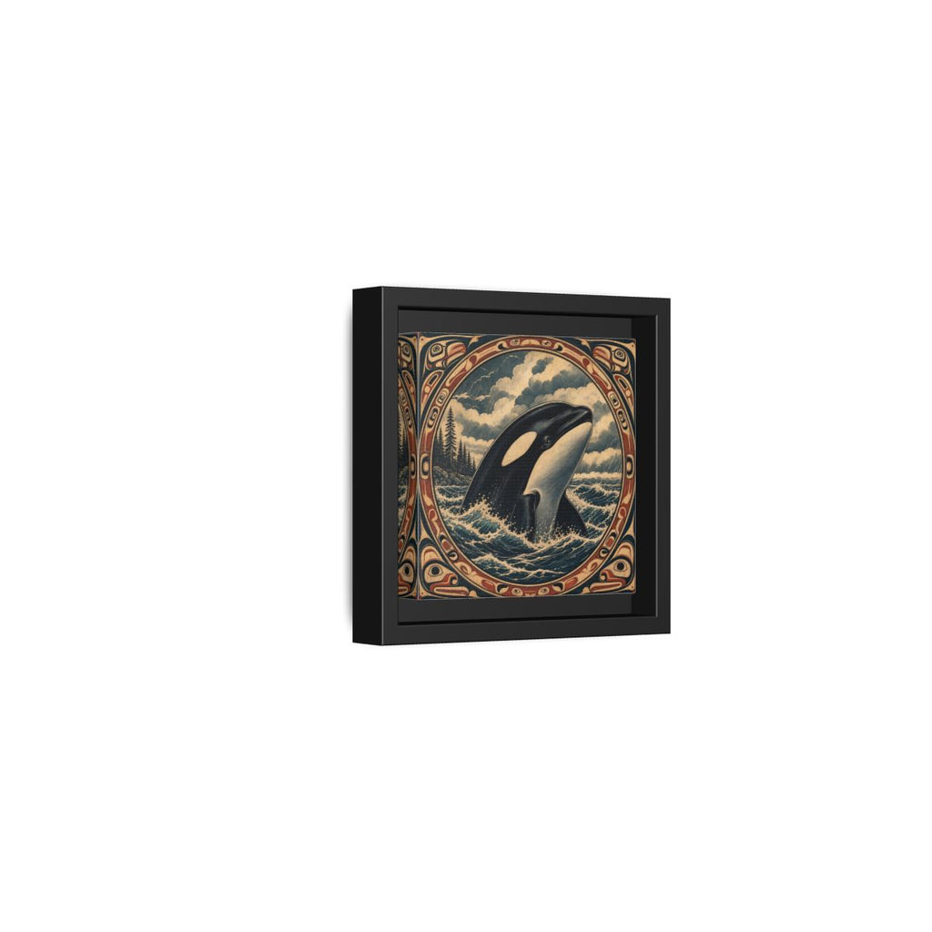 Side Mockup 24. Nature Orca Orca Ocean Art shown as stretched canvas wall art