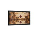 Side Mockup 8. Nature Oriental Landscape Brown Orange Landscape shown as stretched canvas wall art