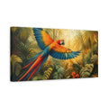 Side Mockup 3. Nature Parrot Vibrant Parrot shown as stretched canvas wall art