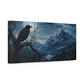Side Mockup 3. Nature Raven Blue And Black shown as stretched canvas wall art