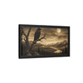 Side Mockup 8. Nature Raven Sepia Landscape shown as stretched canvas wall art