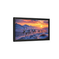 Side Mockup 8. Nature Reindeer Herd Reindeer Sunset shown as stretched canvas wall art
