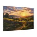 Side Mockup 4. Nature Rural Valley Golden Sunset shown as canvas print
