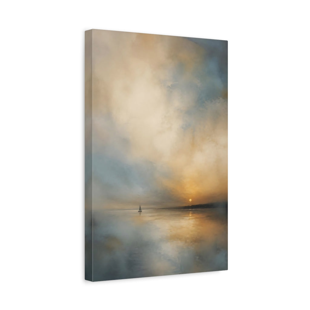 Side Mockup 4. Nature Sailboat Sunset Sailboat shown as stretched canvas wall art