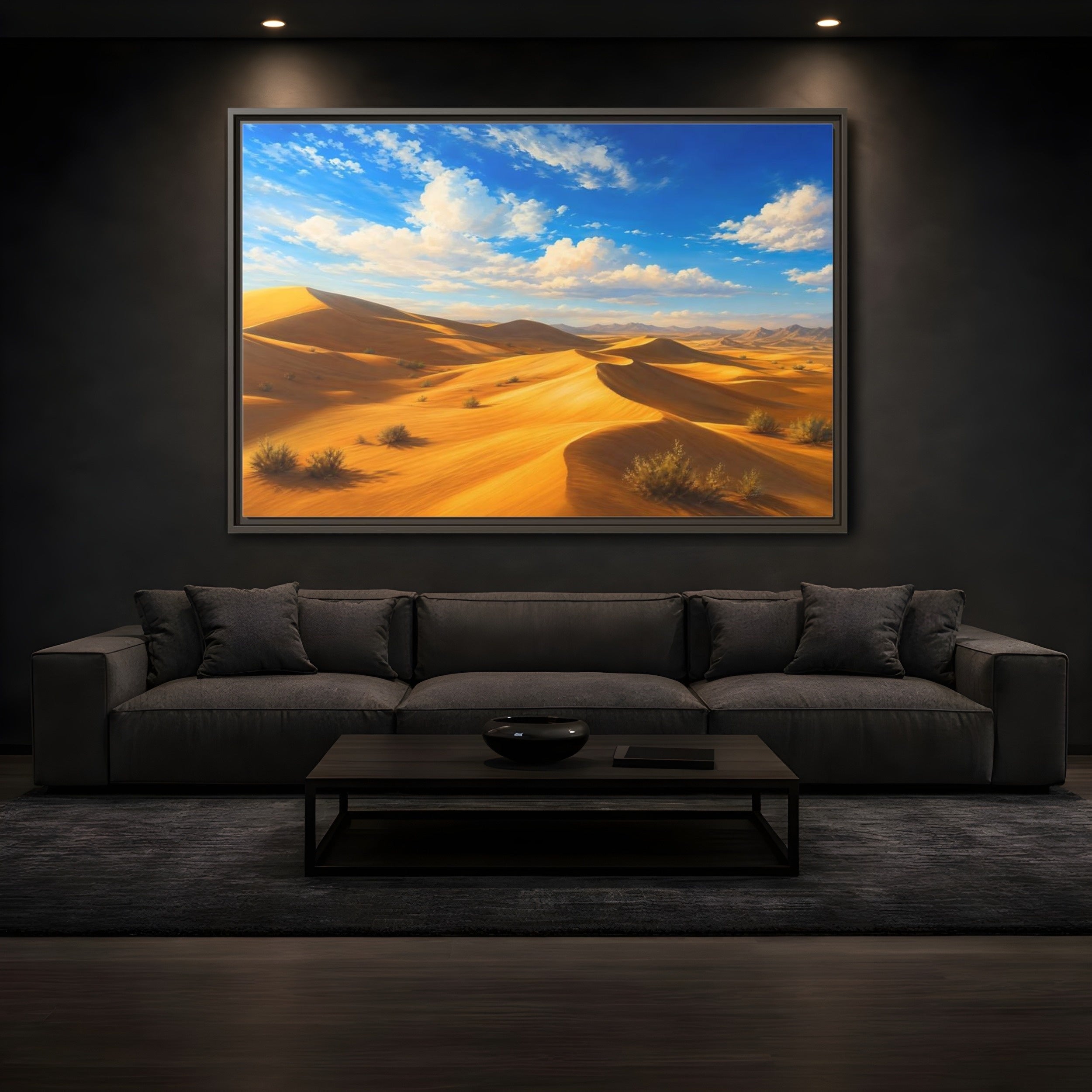 Mockup 3. Nature Sand Dunes Desert Dunes Landscape shown as stretched canvas wall art