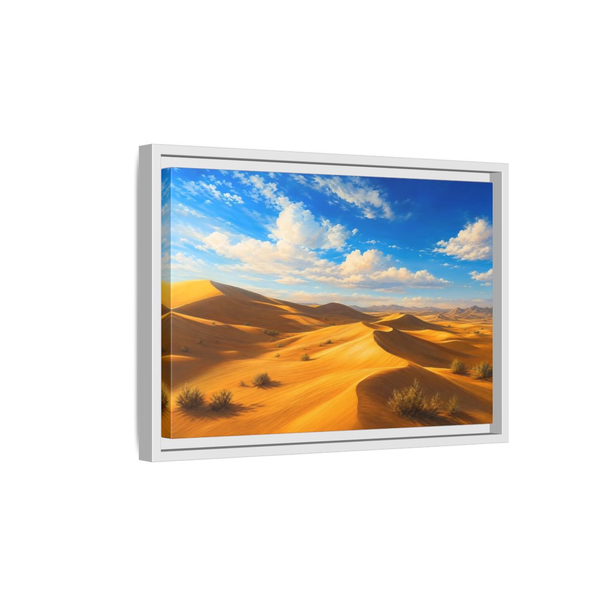 Side Mockup 4. Nature Sand Dunes Desert Dunes Landscape shown as stretched canvas wall art