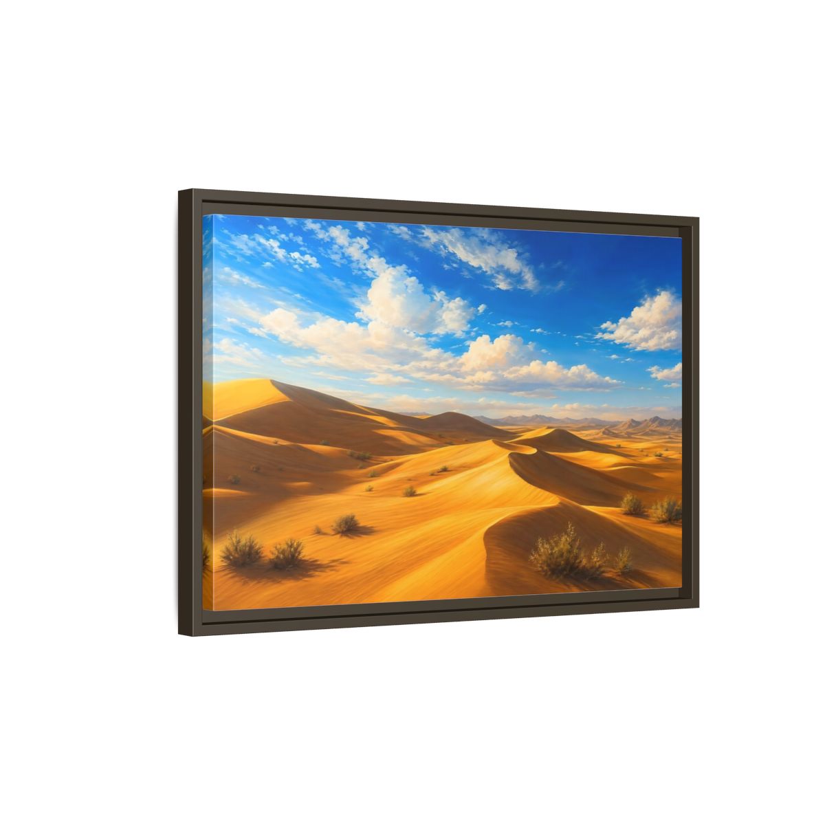 Side Mockup 2. Nature Sand Dunes Desert Dunes Landscape shown as stretched canvas wall art