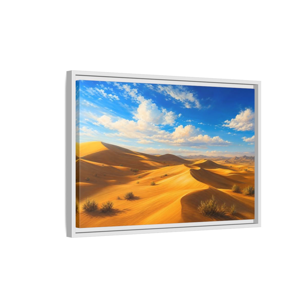 Side Mockup 1. Nature Sand Dunes Desert Dunes Landscape shown as stretched canvas wall art