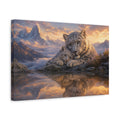 Side Mockup 4. Nature Snow Leopards Orange And Grey shown as canvas print