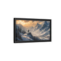 Side Mockup 8. Nature Snowy Mountains Winter Mountain shown as stretched canvas wall art