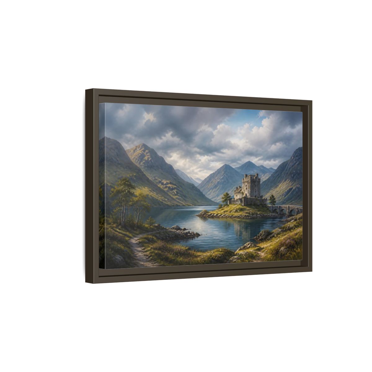 Side Mockup 5. Nature Stone Castle Majestic Castle shown as stretched canvas wall art