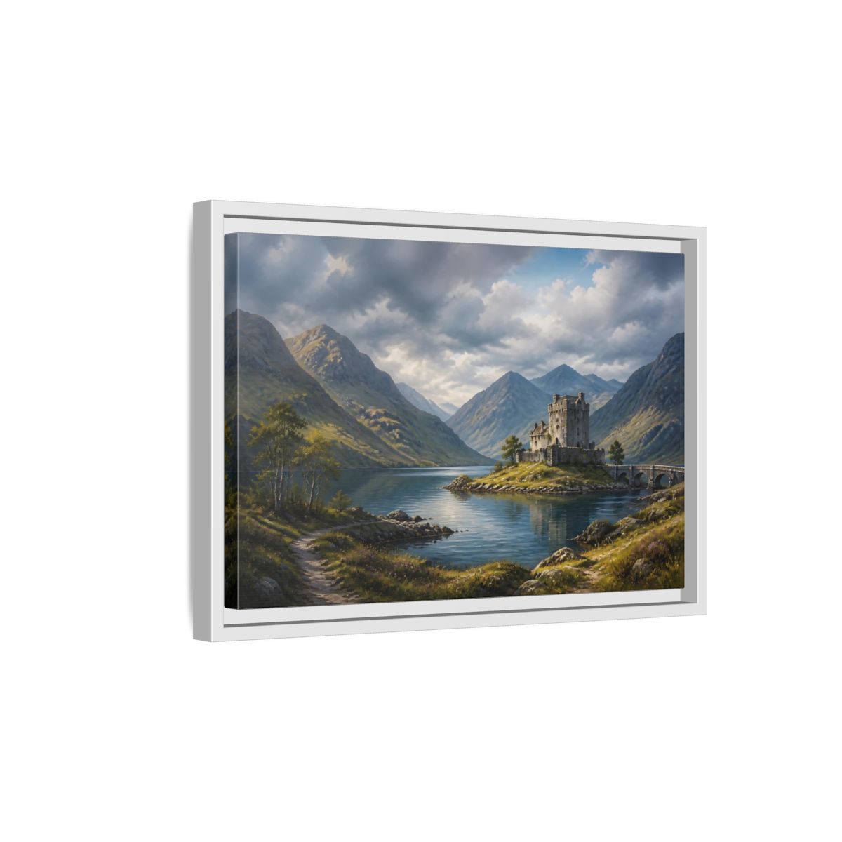 Side Mockup 4. Nature Stone Castle Majestic Castle shown as stretched canvas wall art