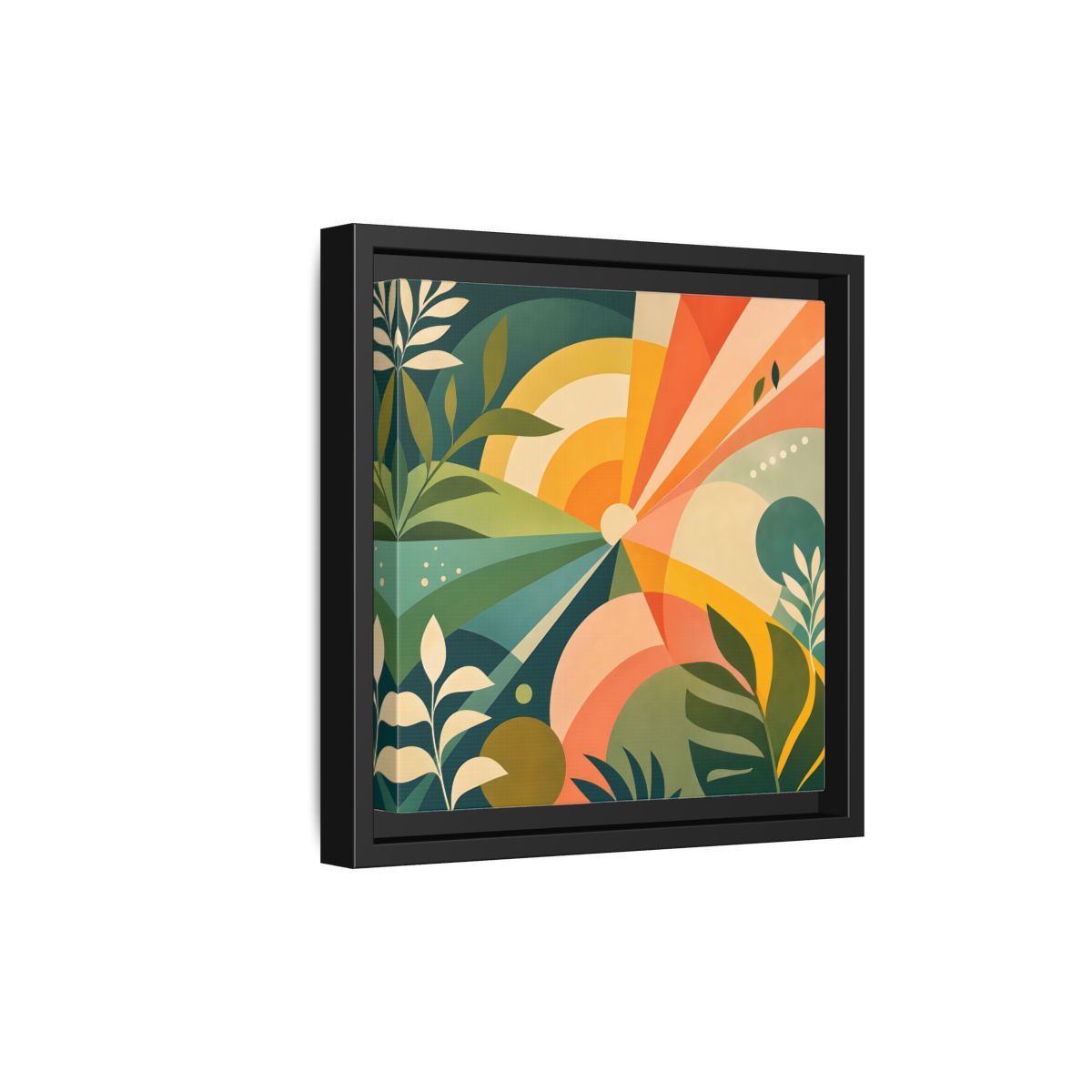 Side Mockup 21. Nature Sunrise Colorful Abstract shown as stretched canvas wall art