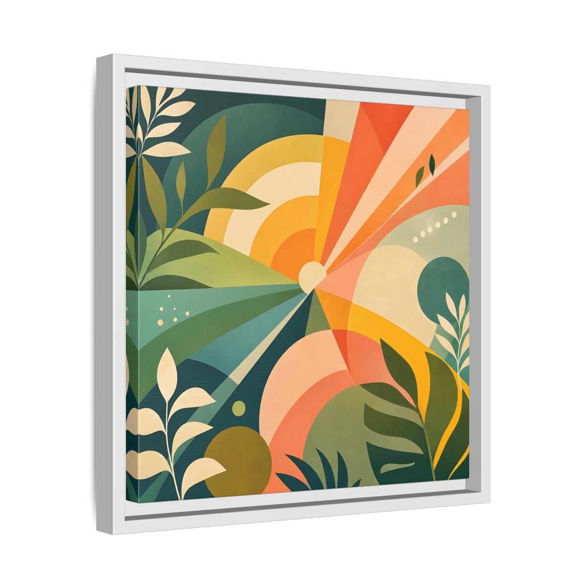 Side Mockup 28. Nature Sunrise Colorful Abstract shown as stretched canvas wall art