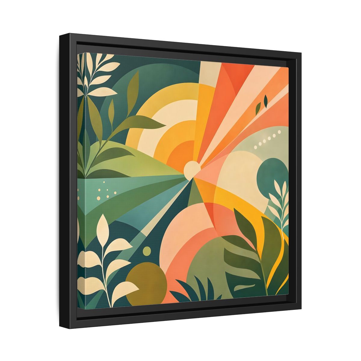 Side Mockup 32. Nature Sunrise Colorful Abstract shown as stretched canvas wall art