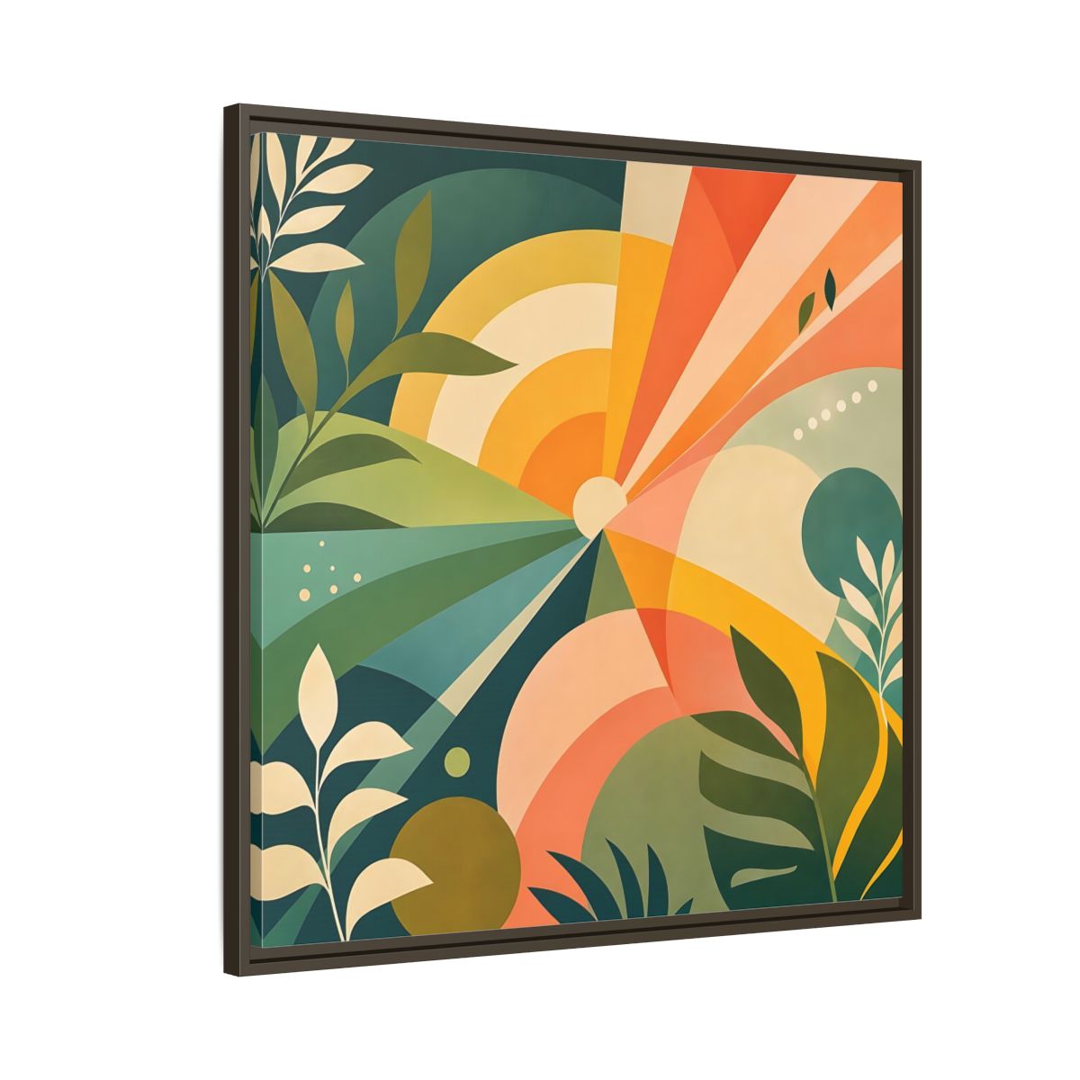 Side Mockup 8. Nature Sunrise Colorful Abstract shown as stretched canvas wall art