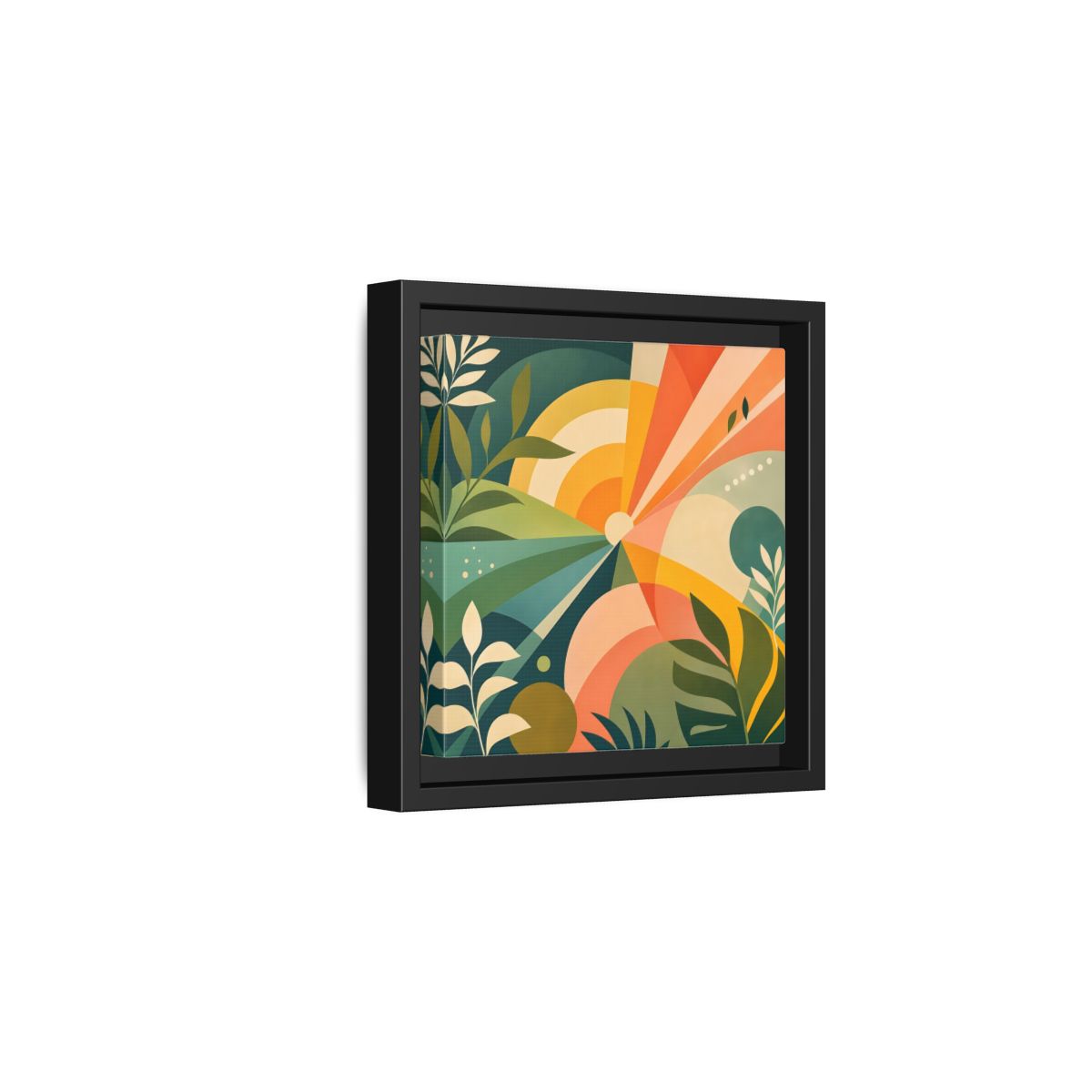 Side Mockup 3. Nature Sunrise Colorful Abstract shown as stretched canvas wall art
