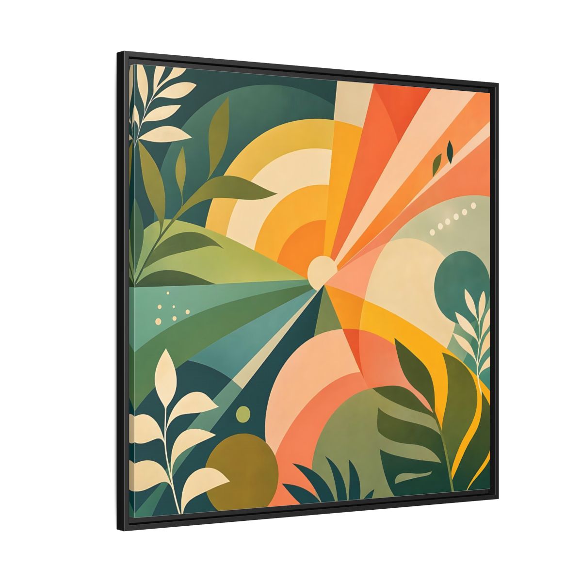 Side Mockup 6. Nature Sunrise Colorful Abstract shown as stretched canvas wall art