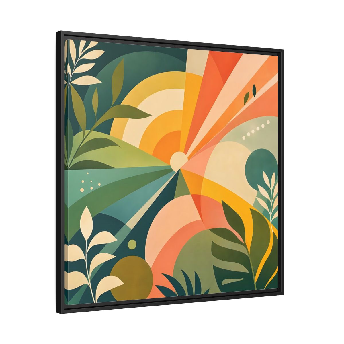 Side Mockup 30. Nature Sunrise Colorful Abstract shown as stretched canvas wall art