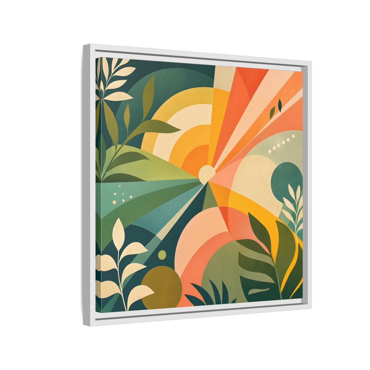 Side Mockup 10. Nature Sunrise Colorful Abstract shown as stretched canvas wall art