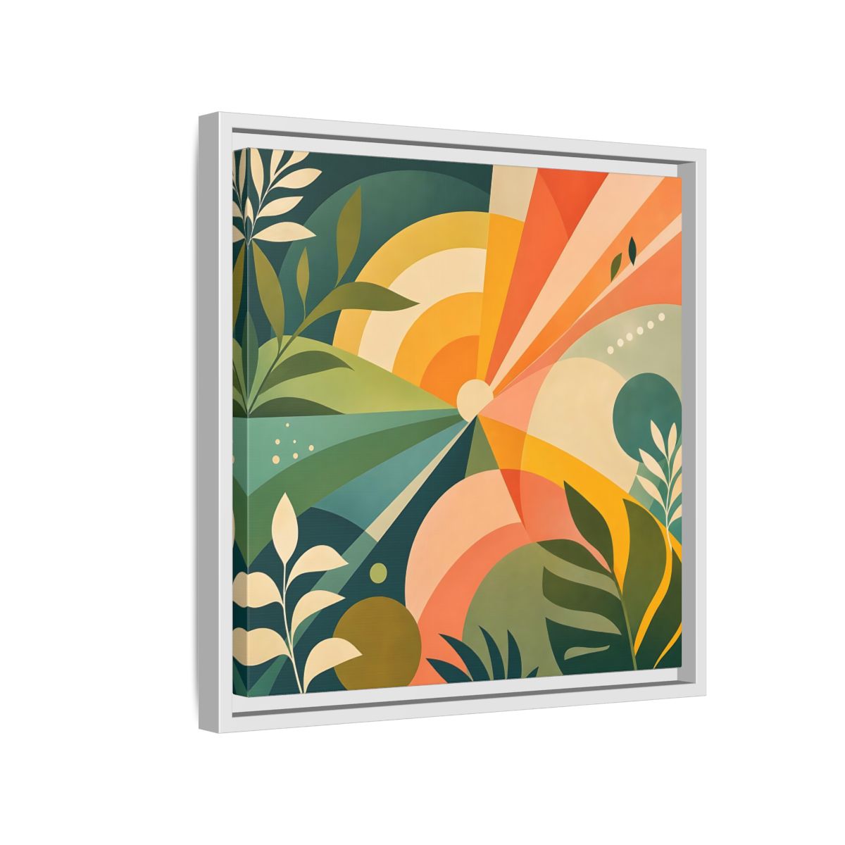 Side Mockup 13. Nature Sunrise Colorful Abstract shown as stretched canvas wall art