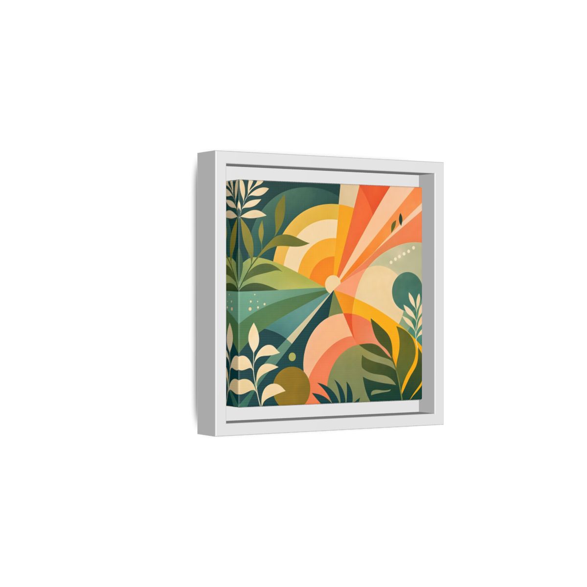 Side Mockup 1. Nature Sunrise Colorful Abstract shown as stretched canvas wall art