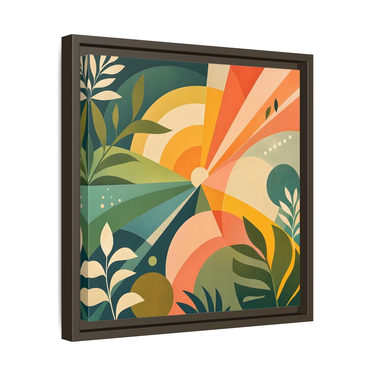 Side Mockup 29. Nature Sunrise Colorful Abstract shown as stretched canvas wall art
