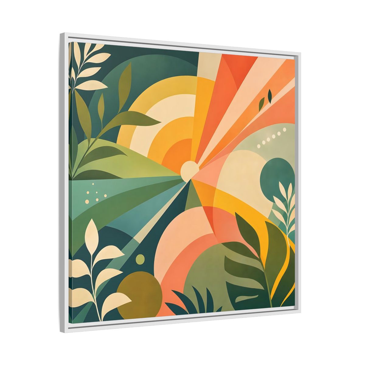 Side Mockup 25. Nature Sunrise Colorful Abstract shown as stretched canvas wall art