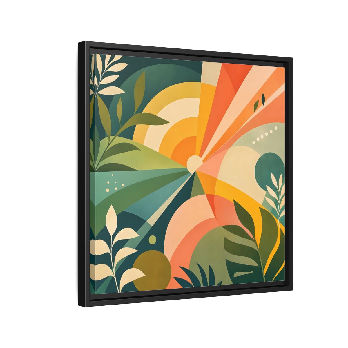 Side Mockup 12. Nature Sunrise Colorful Abstract shown as stretched canvas wall art