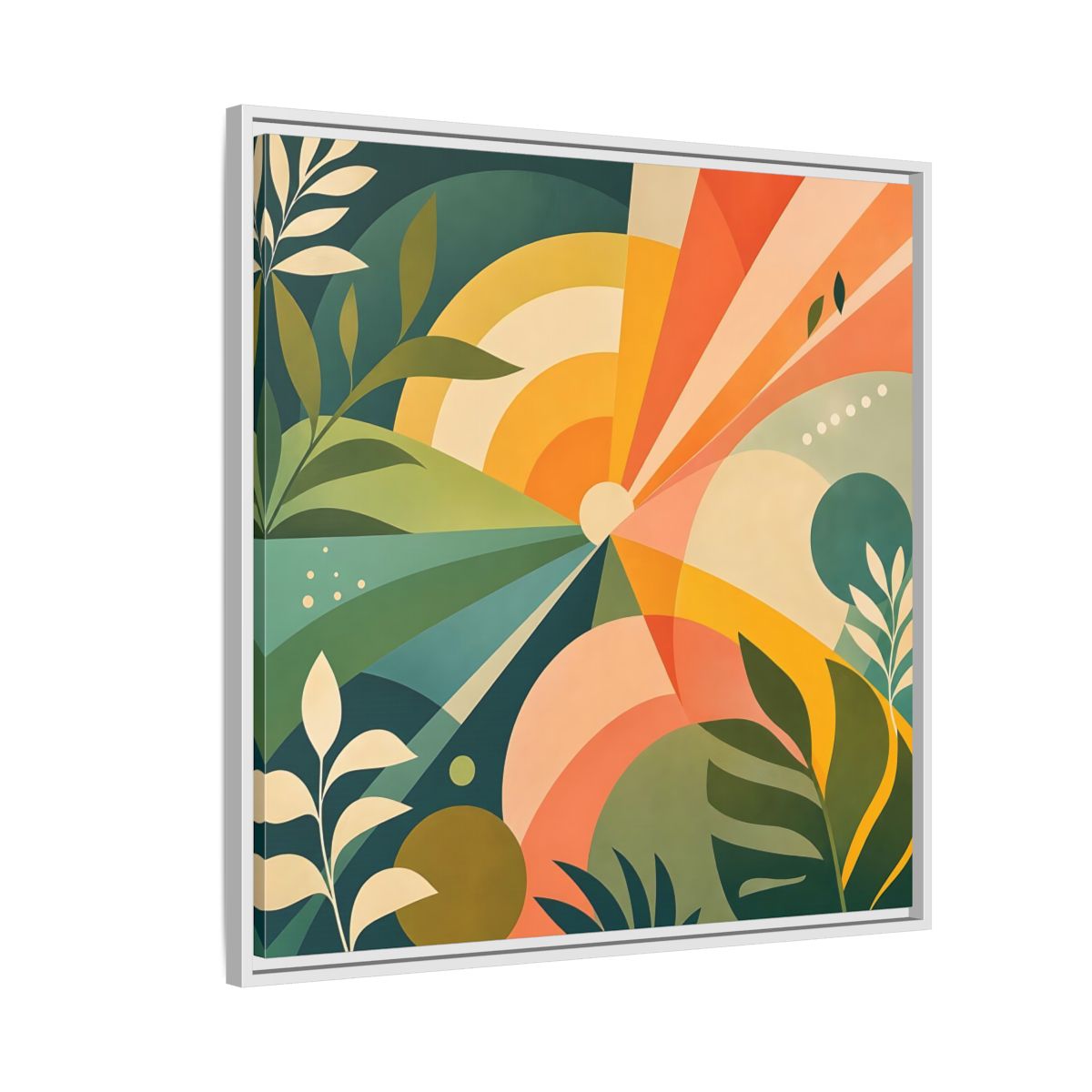 Side Mockup 7. Nature Sunrise Colorful Abstract shown as stretched canvas wall art