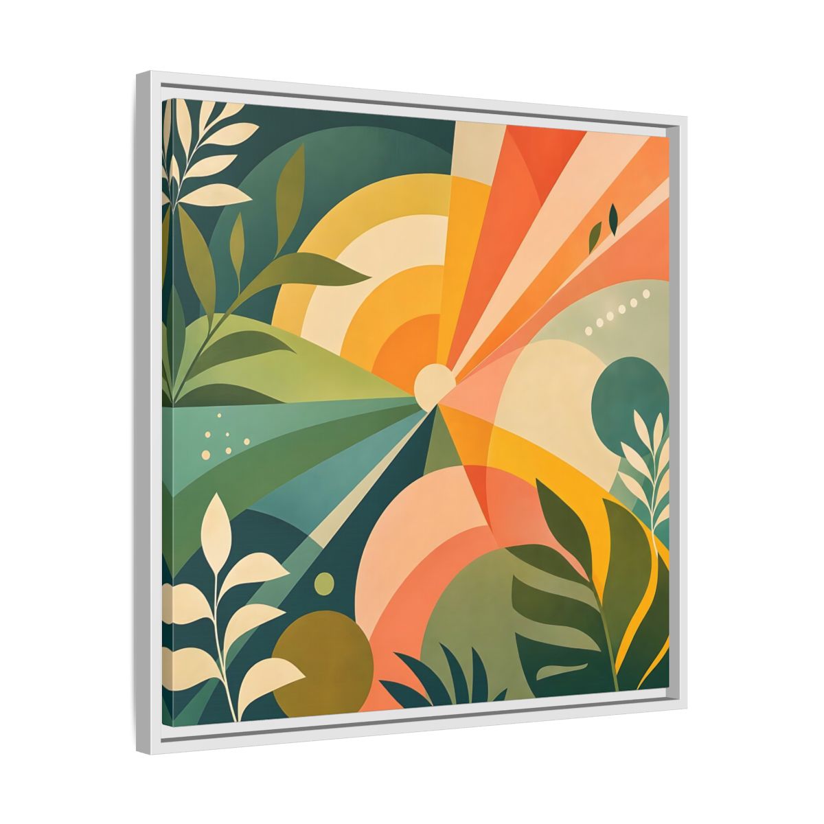 Side Mockup 26. Nature Sunrise Colorful Abstract shown as stretched canvas wall art