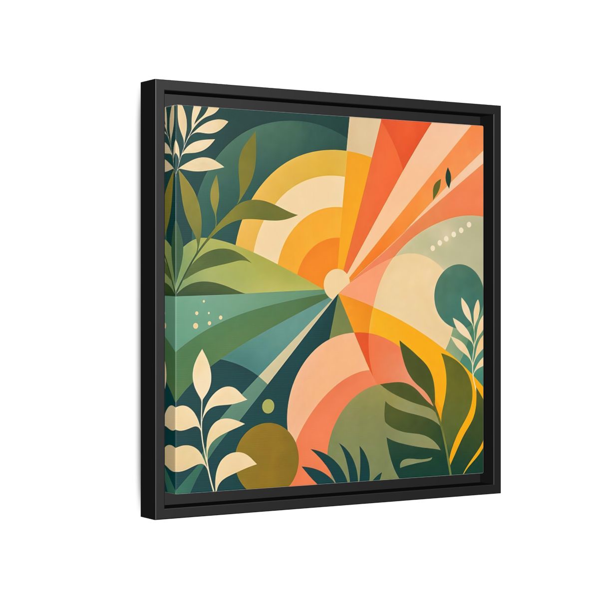 Side Mockup 15. Nature Sunrise Colorful Abstract shown as stretched canvas wall art