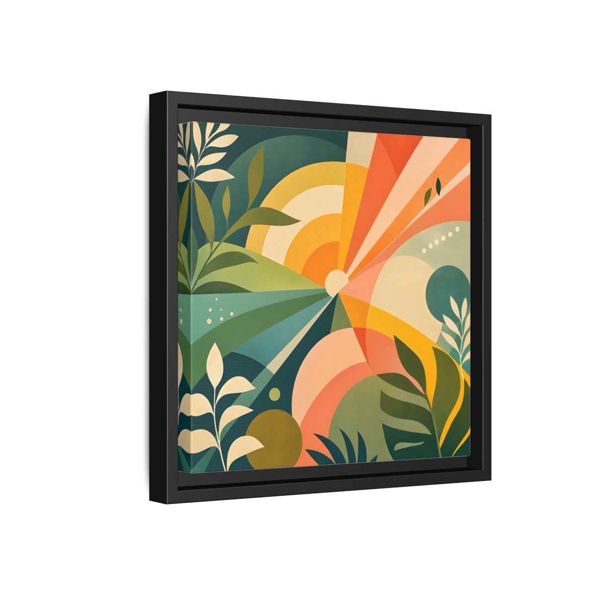 Side Mockup 18. Nature Sunrise Colorful Abstract shown as stretched canvas wall art