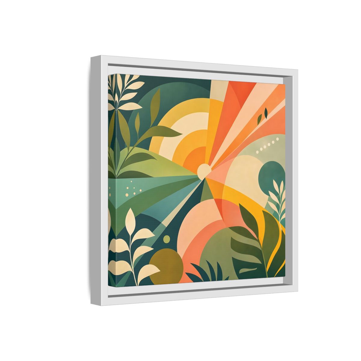 Side Mockup 16. Nature Sunrise Colorful Abstract shown as stretched canvas wall art