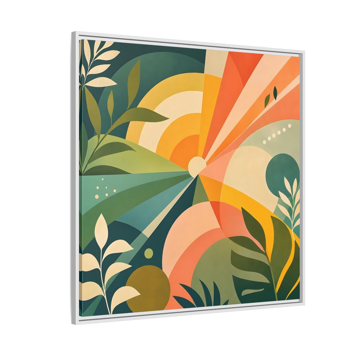 Side Mockup 4. Nature Sunrise Colorful Abstract shown as stretched canvas wall art
