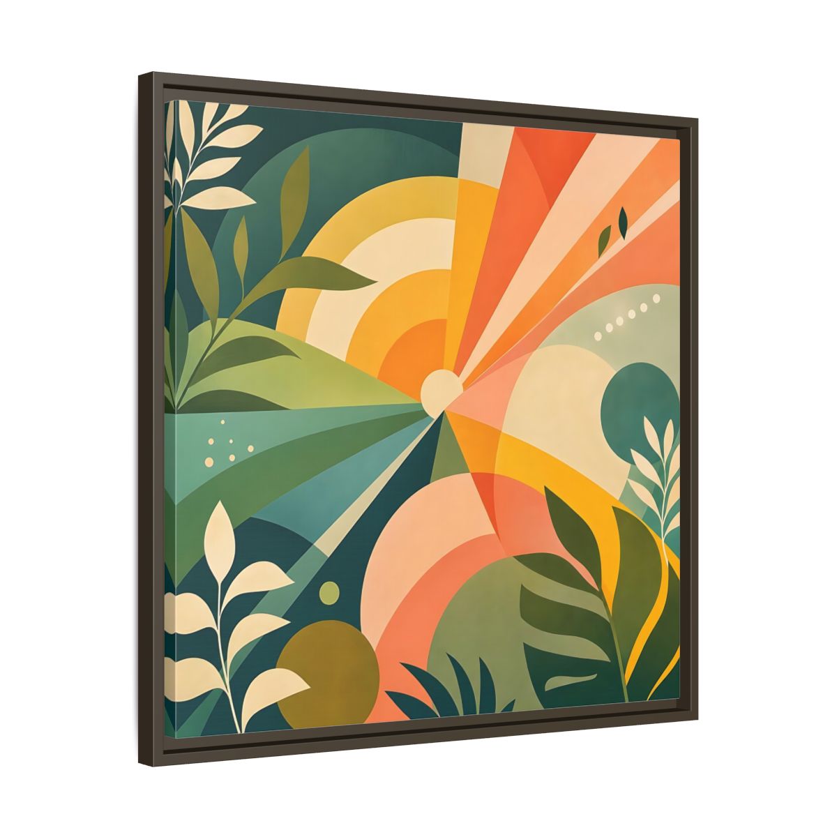 Side Mockup 27. Nature Sunrise Colorful Abstract shown as stretched canvas wall art