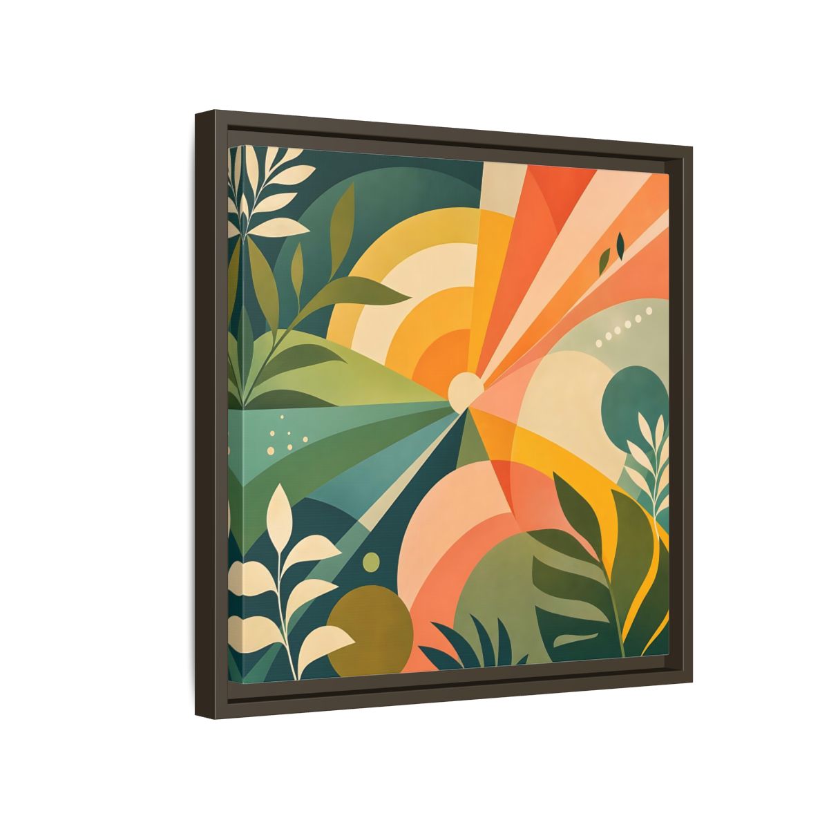 Side Mockup 14. Nature Sunrise Colorful Abstract shown as stretched canvas wall art