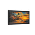 Side Mockup 8. Nature Tropical Beach Tropical Sunset Beach shown as stretched canvas wall art