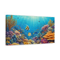 Side Mockup 3. Nature Tropical Fish Blue And Colorful shown as stretched canvas wall art
