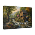Side Mockup 4. Nature Watermill Watermill Landscape shown as canvas print