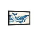 Side Mockup 8. Nature Whales Blue Whales shown as stretched canvas wall art