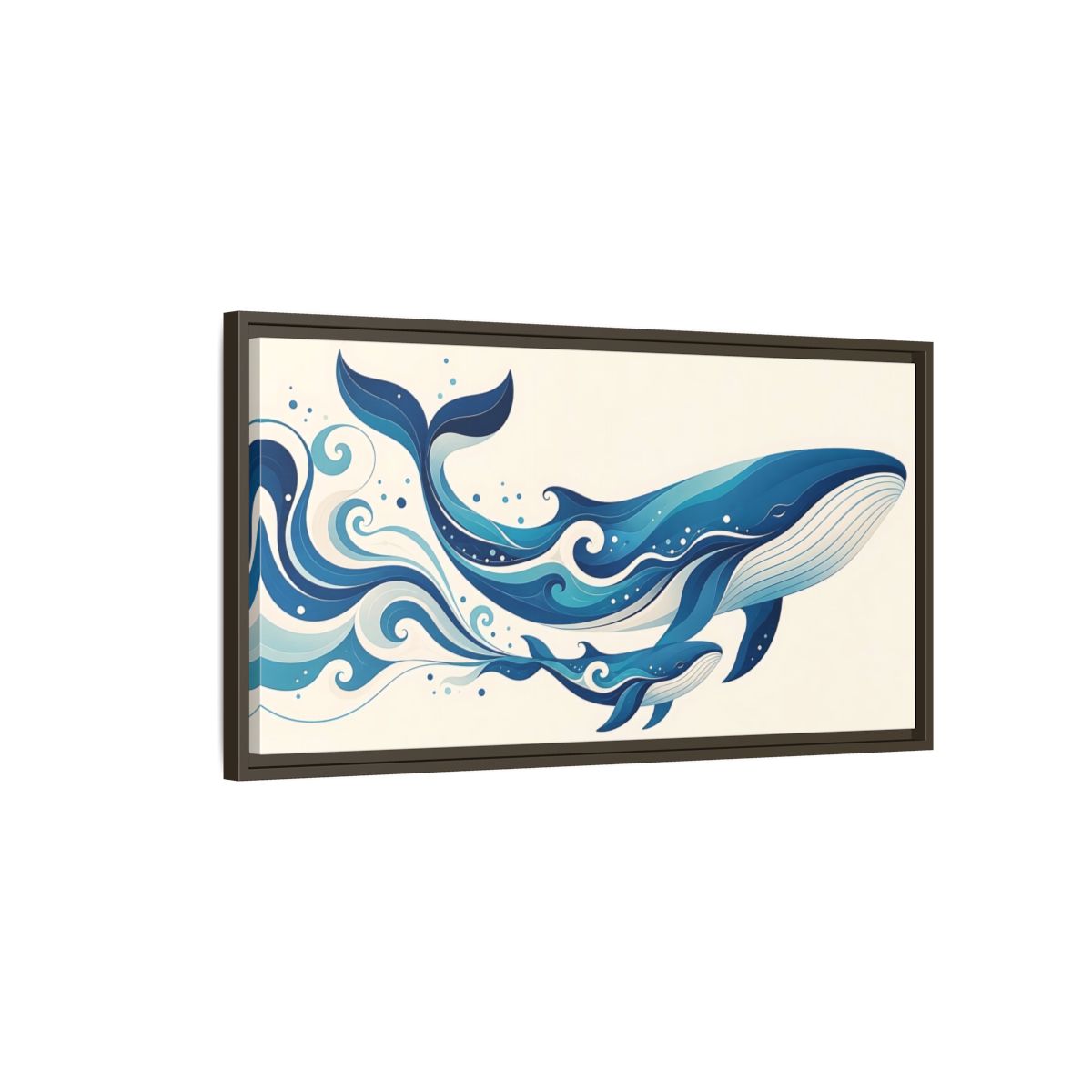 Main Mockup. Nature Whales Blue Whales shown as stretched canvas wall art