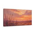 Side Mockup 3. Nature Wildflower Field Orange Purple Landscape shown as stretched canvas wall art