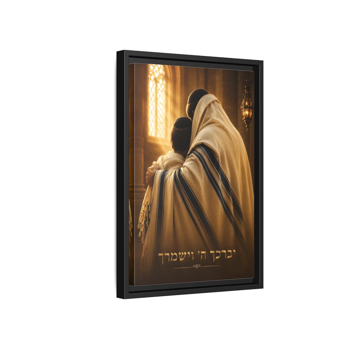 Side Mockup 6. Religious Religious Figures Golden Brown shown as stretched canvas wall art