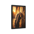 Side Mockup 6. Religious Worshipper Golden Prayer shown as stretched canvas wall art